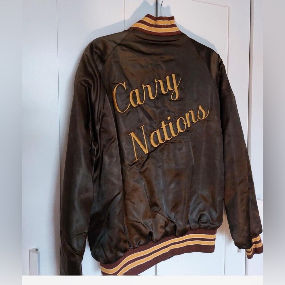 Vintage bomber jacket 80-90s John CARRY NATIONS - brown size large